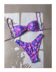 Bikini Ropa De Baño Mujer Sexy Dos Piezas Azul