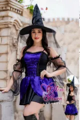 Bruja Disfraz Vestido mangas Sexy Halloween