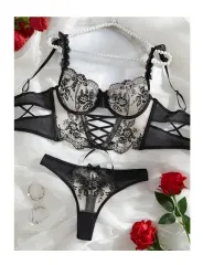 Lencería Mini Corset Sexy Dos Piezas