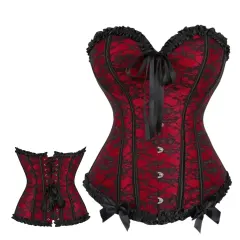 Corset Victoriano Negro Rojo