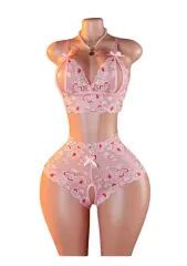 Lencería Siempre Lista Sexy De Encaje Bralet Cachetero