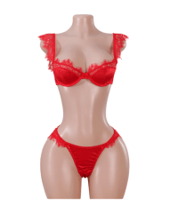 Lenceria Sexy De Encaje Brasier Trusa