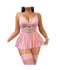 Body Faldita Portaligas Lenceria Sexy Con Medias