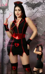 Enfermera Disfraz Vestido vincha Sexy Halloween Lenceria