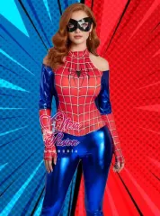 Disfraz Spiderwoman Enterizo Sexy Halloween Lenceria
