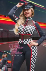 Formula 1 Disfraz Enterizo gorro Sexy Halloween Lenceria