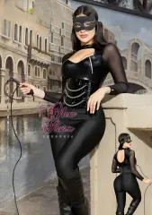 Gatubela Disfraz Enterizo Sexy Halloween Lenceria