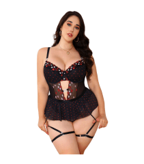 Body Olivia Lenceria Sexy Portaligas De Encaje Con Ligueros Eroticos