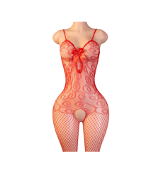 Lenceria Malla Corporal catsuit Enterizo Rojo Cod 40