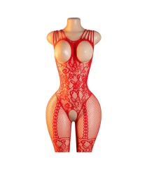 Lenceria Malla Corporal catsuit Enterizo Rojo Cod 41