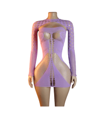 Lenceria Malla Corporal catsuit Vestido Lila Cod 461 0
