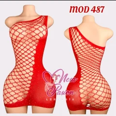 Vestido Malla Brillos Cod 487