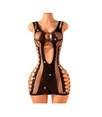Lenceria Malla Corporal catsuit Vestido Negro Cod 651