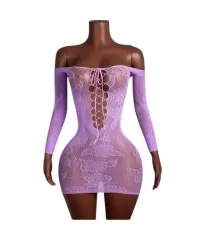 Lenceria Malla Corporal catsuit Vestido Lila Cod 8004