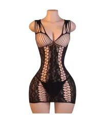 Lenceria Malla Corporal catsuit Vestido Negro Cod 8010