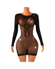 Lenceria Malla Corporal catsuit Vestido Negro Cod 8034 0