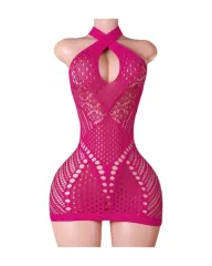 Lenceria Malla Corporal catsuit Vestido Fucsia Cod 8038 0