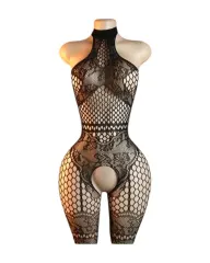 Lenceria Malla Corporal catsuit Enterizo Negro Cod 8042