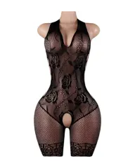 Lenceria Malla Corporal catsuit Enterizo Negro Cod 8043 0
