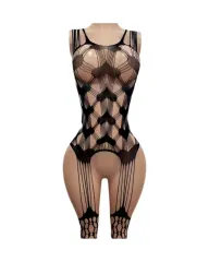 Lenceria Malla Corporal catsuit Portaligas Negro Cod 8046