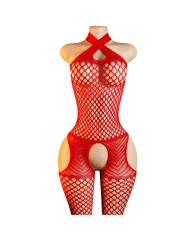 Lenceria Malla Corporal catsuit Portaligas Rojo Cod 863 0