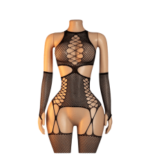Lenceria Malla Corporal catsuit Portaligas Negro Cod 97 0