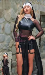 Monja Disfraz Short Sexy Halloween Lenceria