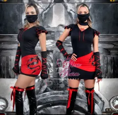 Ninja Disfraz Vestido Sexy Halloween Lenceria