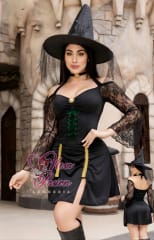 Bruja Disfraz Sexy Halloween Vestido Regulable