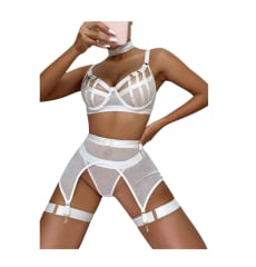 Lenceria Sexy Portaligas De Malla Con Ligueros