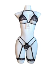 Lenceria Sexy Siempre Lista Conjunto De Encaje Portaligas