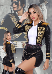 Michael Jackson Disfraz Sexy Halloween Casaca Minifalda