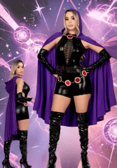 Raven Jovenes Titanes Disfraz Halloween Sexy Enterizo Capa