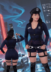 Policia Blue Disfraz Halloween Enterizo Arnes Con Ligueros