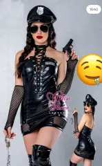 Policia Disfraz Vestido gorro Sexy Halloween Lenceria