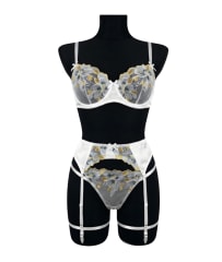 Lenceria Sexy Portaligas Con Ligueros Eroticos Blanco