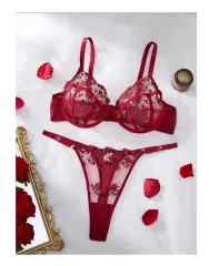 Lencería Sexy Conjunto Dos Piezas Brasier Más Tanga Regulable