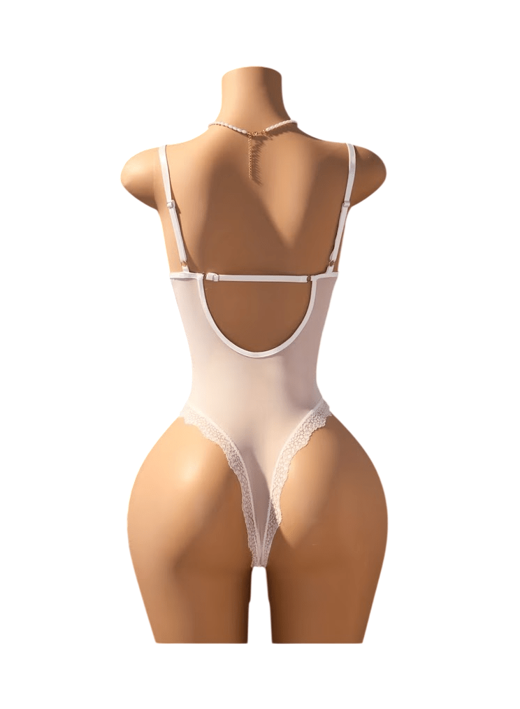 Body Lencería Sexy Encaje Y Satín Con Aros Y Medias Malla2