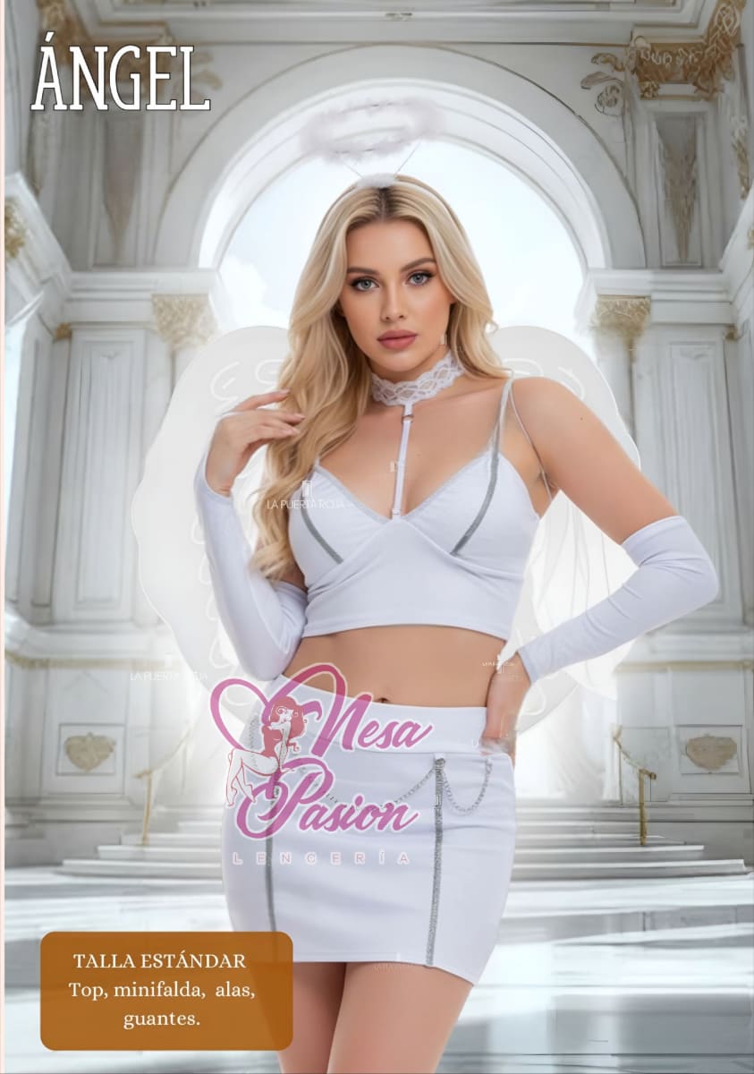 Angel Disfraz  Top Sexy Halloween Lenceria1