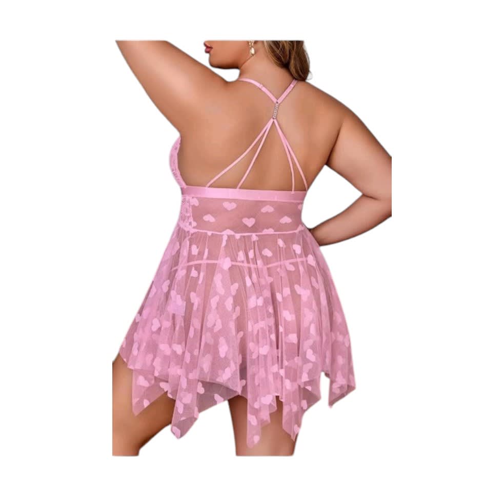 Babydoll Tul Transparente Sexy Lenceria2