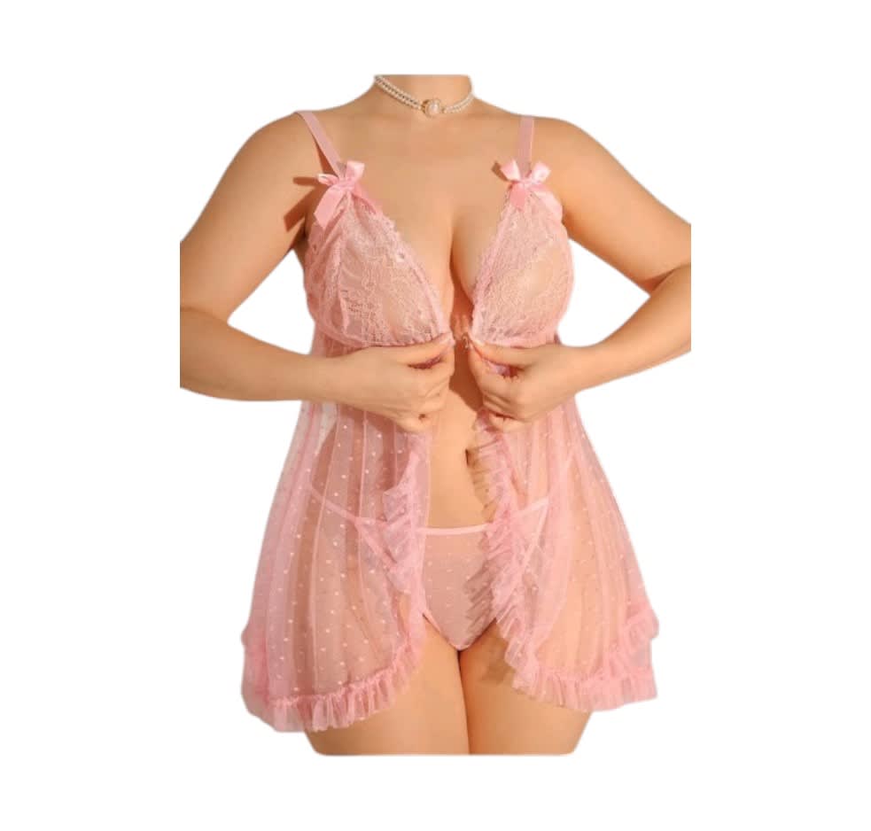 Babydoll Transparente Ropa Interior Sexy Lenceria2