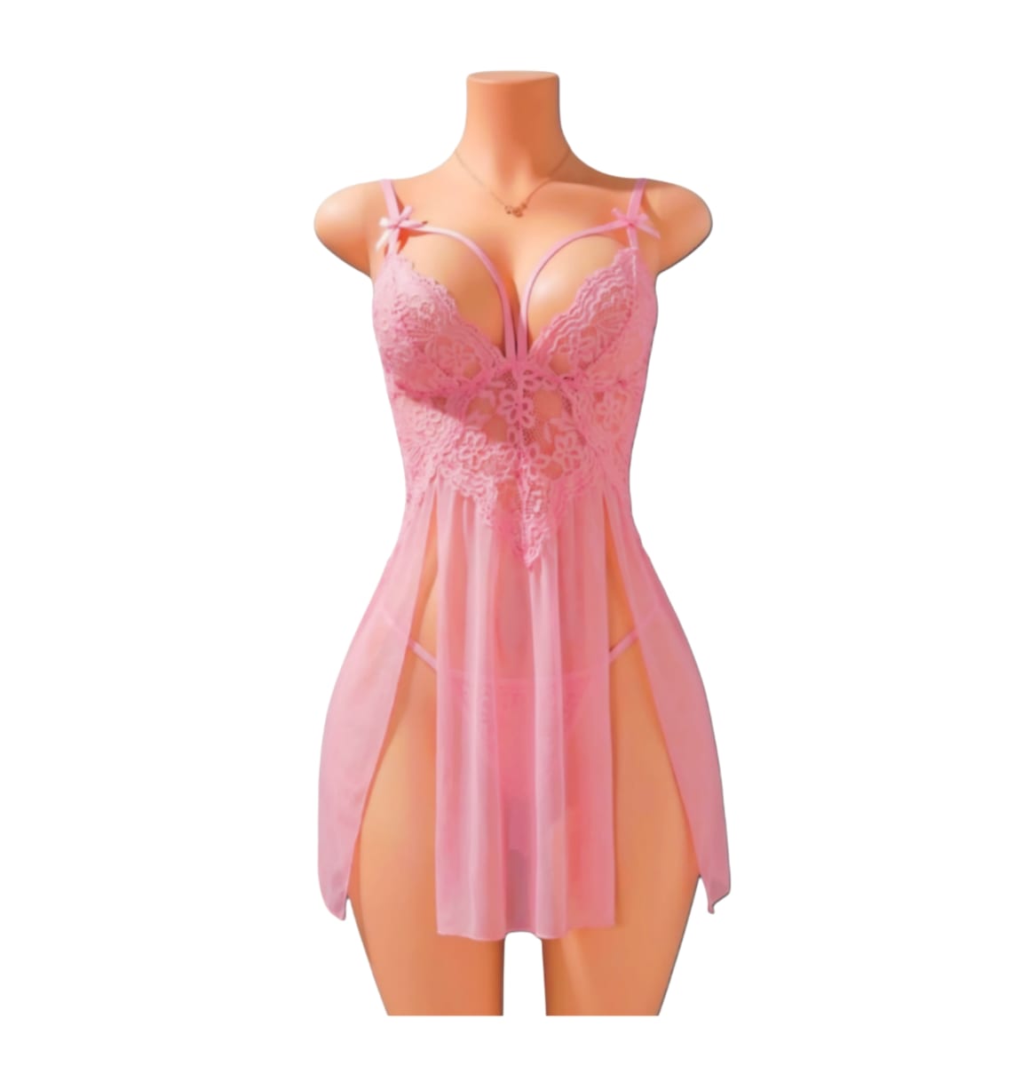 Babydoll Tul Transparente Ropa Sexy Lenceria1