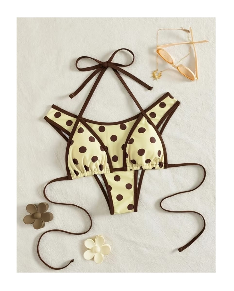 Ropa De Baño Mujer Bikini Lorena Crema1
