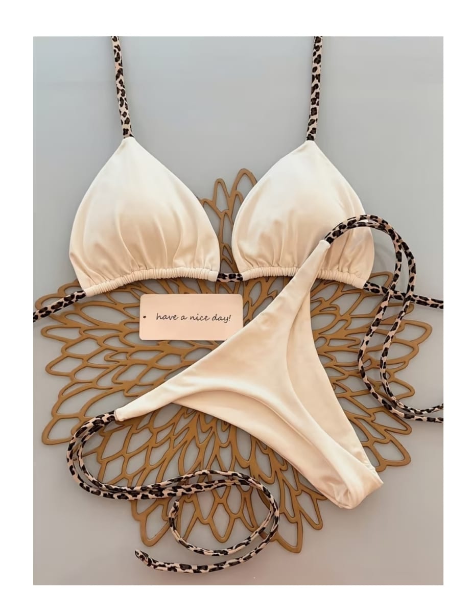 Ropa De Baño Mujer Bikini Sasha Tanga Crema1