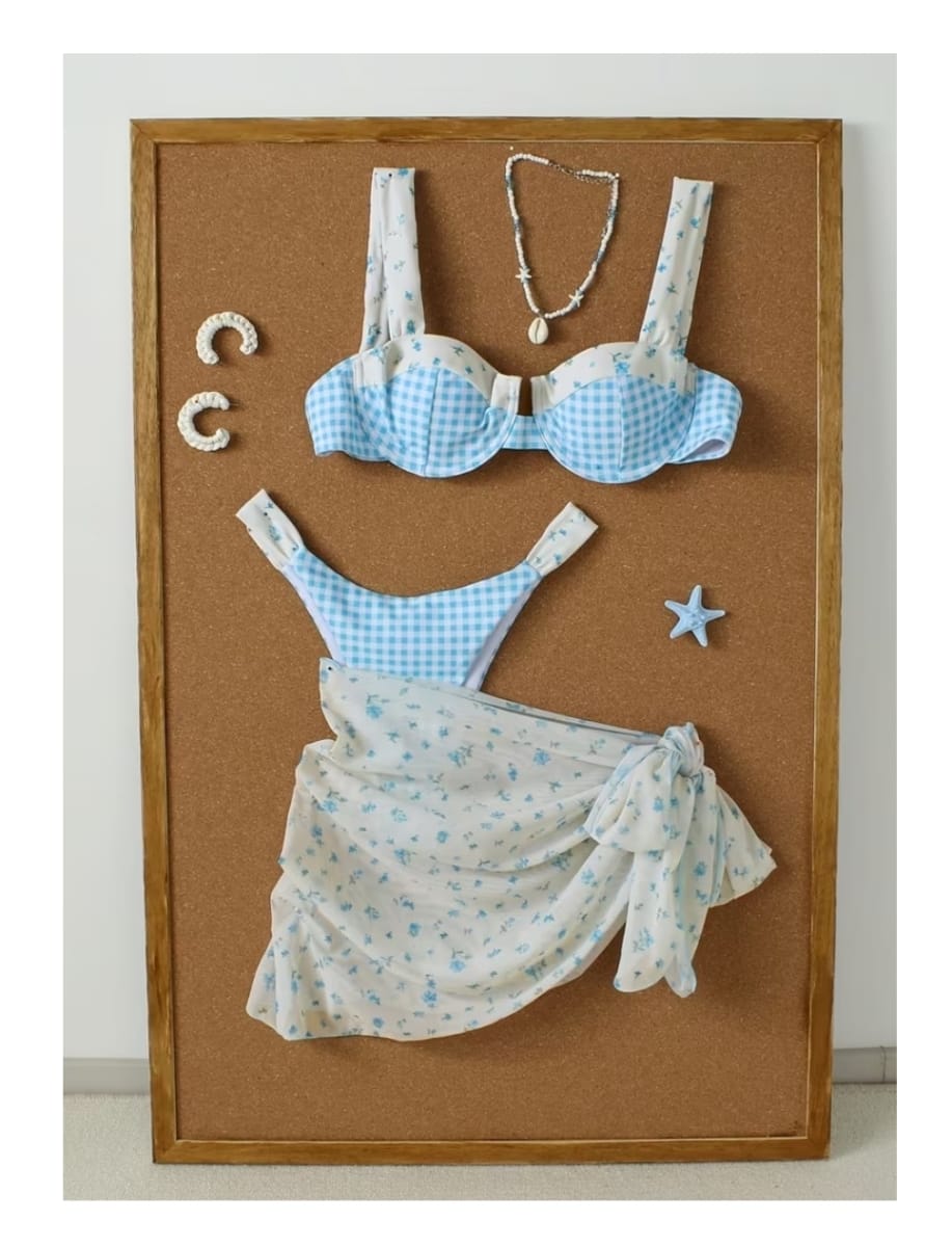 Bikini Ropa De Baño Mujer Con Pareo Sexy Tres Piezas1
