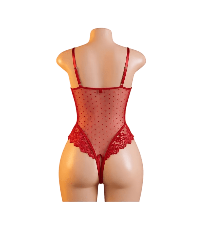 Body Siempre Lista Lenceria Sexy De Encaje Con Abertura Intima1