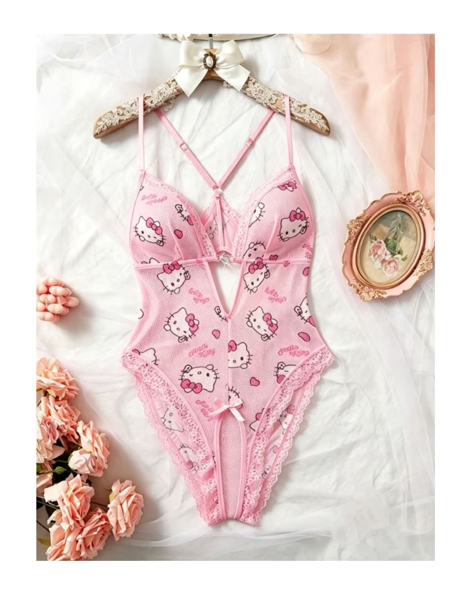 Body Lenceria Sexy siempre Lista Kitty Rosado1