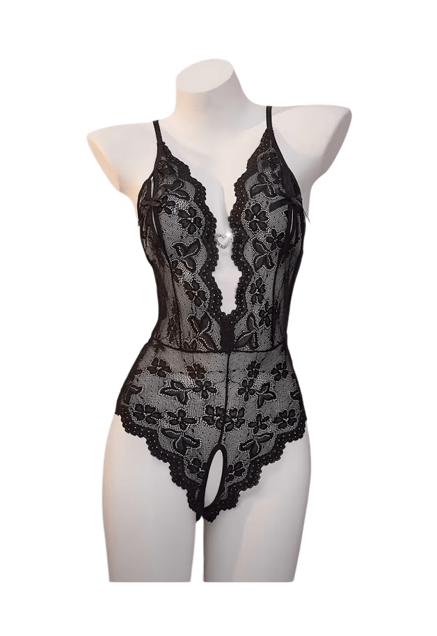 Body Lenceria Sexy Siempre Lista De Encaje Erotico Negro3