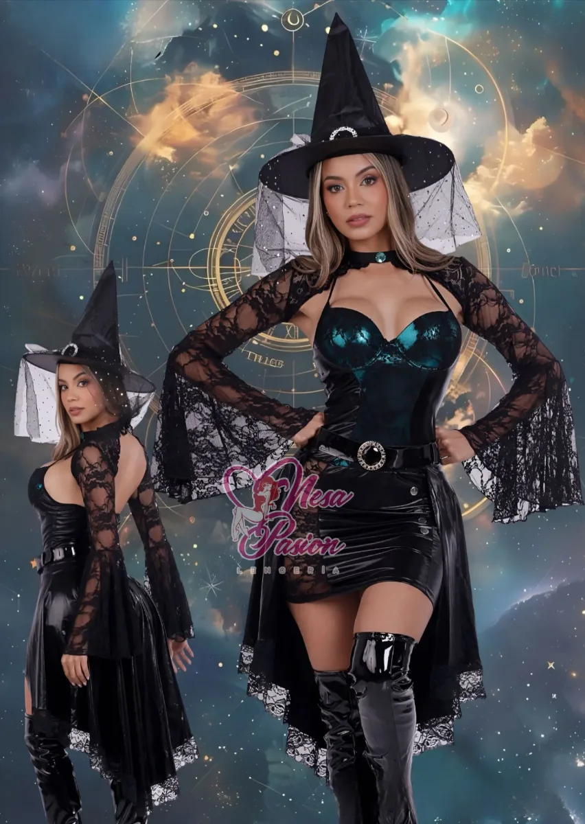 Bruja Disfraz Vestido manguitas Sexy Halloween1