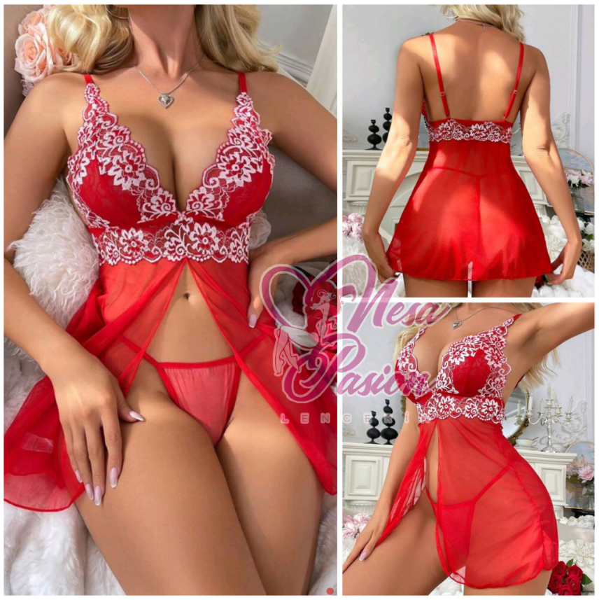 Babydoll Red Rosas1